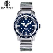 SEA KNIGHT Automatinis Mechaninis Vyriškas Laikrodis 20ATM Vandeniui Atsparus Laikrodis 316L Plienas Safyro Stiklas C3 Super Šviečiantis Nardymo Laikrodis NH35A Movement blue