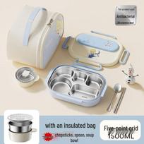 Frozen Theme 304 Stainless Steel Insulated Lunch Box Set gray