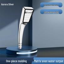 High-Pressure Shower Head Set with Hose for Home Water Heating gray