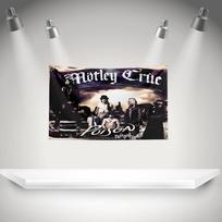 Mmotley Crue Flag Rock Music Band Banner 3x5ft With Brass Grommets Hd Printing Tapestry Exhibition Music Band Fans Garage Decor 74x94cm(29x37in) black