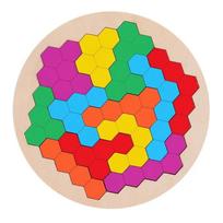 Hexagonal Alien Chess Tangram Puzzle Brainstorming 11-piece Block Puzzle Jigsaw Classical Puzzle Children's Toys