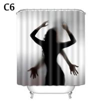 Halloween Shower Curtain Waterproof Bathroom Curtains Horror Bloody Hands Bath Curtain With Hooks For Help Me Scary Home Decor W108H214(CM)-1 Pcs