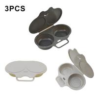 2026 New Food-grade Plastic Egg Cooker Dual Cavity Microwave Steamer Fryer Egg Steamer Mold Kitchen Accessories Kitchen Utensils