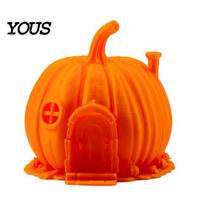 Holiday Atmosphere Tabletop Display 3D Printed Pumpkin House Ornament for Halloween, Miniature Fairy Tale Cabin Unique Gift Craft Lovers