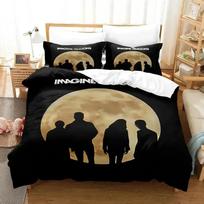 Imagine Dragons Album Bedding Set Boys Girls Twin Queen Size Duvet Cover Pillowcase Bed Boys Adult Fashion Home Textileextile EU Single 135*200cm/53x79in 3pcs beige