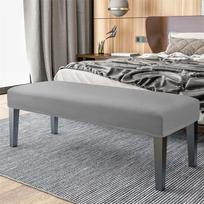 1Pc Stretch Velvet Bench Cover Anti-Dirty Classic Solid Color Bench Slipcover Washable Bench Seat Protector Cover For Bedroom gray