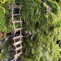 Wooden Fairy Bridge Rope Ladder, Miniature Fairy Garden Decor For Home Courtyard & Mini Landscape, Pography Prop Accessory 1pc gray