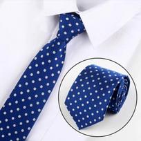 Modernūs vyriški kaklaraiščiai 8 cm pločio Verslo kaklaraištis Jaunikio taškuotas Formalus kaklaraištis Verslo formalus Style E white