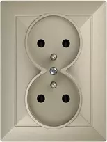 Plastrol Dvigubas įleidžiamas lizdas su įžeminimu, 2x2p+uz, 16A, 250V