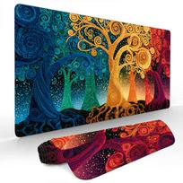 Enchanted Colorful Forest Mouse Pad Large Computer Office Game Table Mats Rubber Antislip Xxl Mouse Mat Hdp Long Desk Pads 900x400x3mm orange