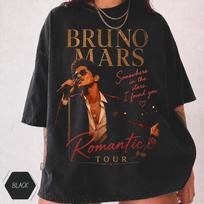 Bruno Mars Romantic Tour 2026 Somewhere In The Stars T-Shirt S-5XL 110 brown