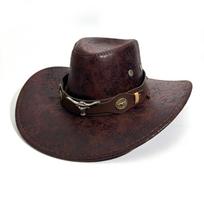New Western Cowboy Hat Cracked Bull Head Retro Top Hat Men'S And Women'S New Outdoor Travel Cowboy Knight Hat M（56-58cm）