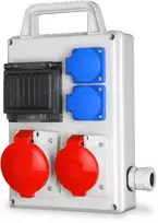 Plastrol Skirstomoji spinta su saugiklių liuku, 1x32a 4p, 1x16a 4p, 2x250v 2p+su