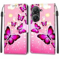 Prabangus dažytos odos dėklas-piniginė knygos stiliaus apsauginis viršelis Asus ZenFone 9/Asus ZenFone 8 ZS590KS 5G Asus Zenfone 8 ZS590KS 5G black