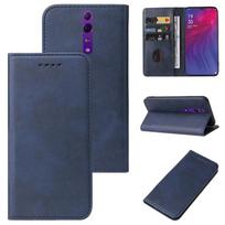 Magnetiniu užsegimu odinis telefono dėklas, skirtas OPPO Reno Z For OPPO Reno Z mėlyna