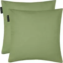 Linum Annabell elegantiški pagalvėlių užvalkalai 40 x 40 cm, 2 vnt., 100% medvilnė, skalbiami skalbimo mašinoje, samanų žalia