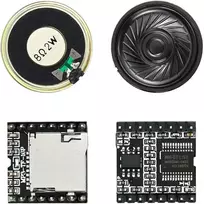 Vaizdo grotuvas Keeyees Mini Mp3 grotuvas Dfplayer modulis su metaliniu korpusu apvalus garsiakalbis 2w 8ohm skirtas "pasidaryk pats", suderinamas su Arduino