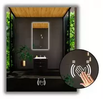 Led veidrodis 50x85 su sensoriniu bekontakčiu jungikliu, atsparus vandeniui Ip65