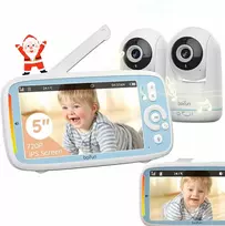 Boifun Elektroninė auklė 2 kamerų pasukama lcd 5'' full hd monitorius naktinis režimas