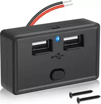 Linkstyle usb lizdas 12 v kemperiui, 4.8 a dvigubas usb a greito įkrovimo lizdo skydelis su įjungimo/išjungimo jungikliu automobiliams, laivams