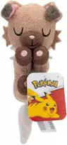 Jazwares Pokémon Pokemon pliušinis žaislas 12 cm miegantis Rockruff – rudas/baltas – oficialus kimštinis žaislas vaikams nuo 2 metų