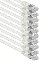 Cat6 ethernet lan patch cord tinklo kabelis cat 6 - 5m baltas - 10 vienetų sftp pimf lszh varinis