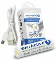1x Akumuliatorius 18650 3500mah Li-ion Micro Usb 3,7v Everactive