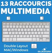 Bluestork Mini Bevielė Bluetooth Klaviatūra Azerty Pc/mac