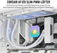 Corsair Ventiliatorius Af120 Slim Pwm, vienas, baltas