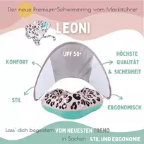 Edwekin® Premium plaukimo ratas kūdikiams Leoni 2025 su Uv stogeliu (upf 50+) | Tüv patikrintas | Idealus plaukimo ratas kūdikiams nuo 6 iki 36 mėnesių | Stilingas, saugus ir patogus - mieliausias plaukimo ratas vaikams