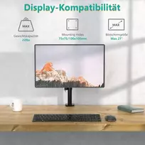 Laikiklis Vieno monitoriaus stovas su reguliuojamu tvirtinimu iki 27 colių