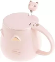 Lachineuse Kawaii Cat puodelis - rožinis - su dangteliu ir šaukšteliu