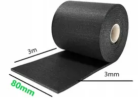 Akustinė juosta po balkiais guma 3000x80x3mm