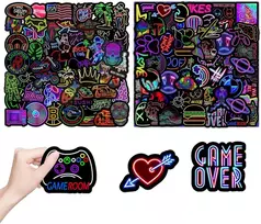 Atspari vandeniui lipdukų graffiti neon rinkinys, 100 vienetų atsparių vandeniui vinilinių šaunių graffiti stiliaus lipdukų nešiojamiems kompiuteriams, vandens buteliams, scrapbooking'ui, mobiliesiems telefonams, riedlentėms