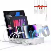Soopii usb įkrovimo stotis su 6 prievadais, greitas įkrovimas, įkroviklis su laikikliu