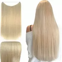 As Alkestudio Plaukų priauginimas ant valo Flip In be segtukų Golden Skirtas šviesiems plaukams šiaudų blond