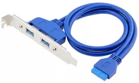 Chenyang pagrindinės plokštės 19/20 kontaktų 1 į 2 Usb 3.0 korpuso galinio skydelio kabelis su 12 cm Pci-e lizdo laikikliu 0,5 m