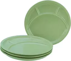 Creatable, 22985 serijos universalios fondiu lėkštės, žalios, 4 dalių indų rinkinys 4 asmenims, fondiu lėkštės pagamintos iš porceliano, galima plauti indaplovėje ir naudoti mikrobangų krosnelėje, pagaminta Europoje