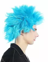 Wig Me Up - Cw-030-pc40 Karnavalinis perukas moterims/vyrams, mėlynas ežiukas, pankiška banga, 80-ųjų stiliaus