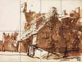 Artery8 Rembrandt olandų sodyba saulės šviesoje Xl didelis plakatas (8 sekcijos) olandų ferma