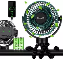 Elzo 12000 Mah Usb ventiliatorius, tylus rankinis mini ventiliatorius su 3 greičiais / 360° pasukimu, nešiojamas prisegamas ventiliatorius, stalo ventiliatorius su lanksčiu trikoju vežimėliui, biurui, automobiliui, stovyklavimui