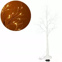 Springos beržas 144 led šventinis dekoratyvinis šviečiantis medelis su šiltais baltais žiburiais 210cm