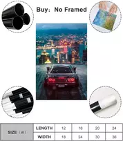 Jdm R34 automobilio plakatas, dekoratyvinis paveikslas ant drobės, sienų menas, plakatas svetainei, miegamajam 40x60cm
