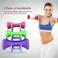 Upaldhou 6 dalių hantelių rinkinys su stovu