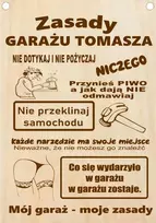 Medinė lentelė garažo taisyklės gimtadienio dovana jam su graviravimu