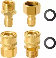 Styddi slėgio plovimo adapterių rinkinys, ultimate greito atjungimo rinkinys, m22-15 į 3/8" greita jungtis, žarnos adapteris slėgio plovimo pistoletui, žarnai, siurbliui, 4 vnt.