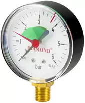 Diamond Techninis manometras sriegis 1/4" Apatinis 0-6 bar. Ø 63mm