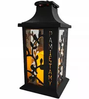 Led žvakė-žibintas juodas ant kapo su užrašu Pamiętamy 29cm
