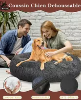 Puppy Love šuns lova katės lova prailginama šuns pagalvė raminanti plaunama patogi lova mažiems vidutiniams dideliems šunims, minkšta ir pūkuota (m: 60cm, raudona)