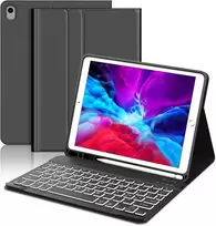 Klaviatūra, skirta ipad 9-os kartos, ipad 10,2 colio klaviatūra su dėklu (ipad 9-os/8-os/7-os kartos), magnetinė nuimama qwertz 7 spalvų apšvietimo klaviatūra, skirta ipad air 3 ir ipad pro 10,5, juoda